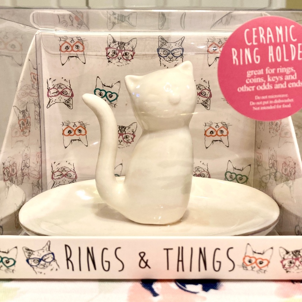 Large Kitty cat ring holder